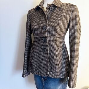 Banana Republic wool blend houndstooth peacoat